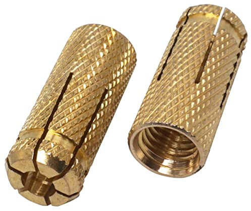 SKIR'CO (15 piezas) Anclajes de latón M12 x 38 mm, manguito de perno, tacos de pared de expansión, anclaje de hormigón de mampostería