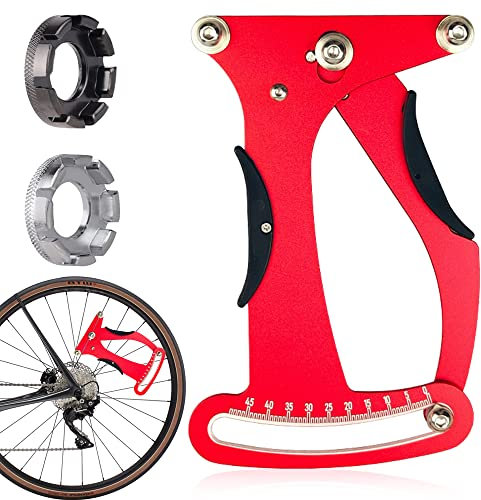 Aoreun Speichenspannungsmesser, Fahrradspeichen Tension Meter Kalibrierwerkzeug Fahrradreparaturwerkzeuge mit 2 Speichenschlüssel genau für Fahrradreifen Speichen Fertigung oder Korrektur
