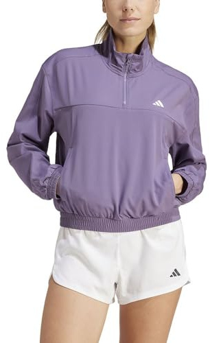 Adidas Damen AEROREADY Train Essentials Woven Quarter-Zip Track Jacket, Shadow Violet, M
