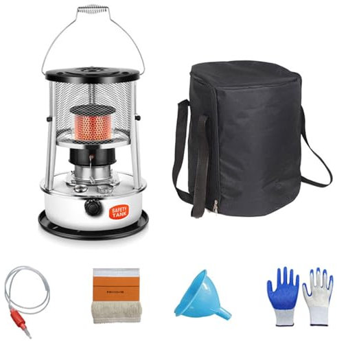 Kerosinheizung - Camping-Kerosin-Ofenbrenner – Ölheizungen aus Edelstahl - Tragbare Kerosinheizungen für Den Innen- und Außenbereich, Camping und Angeln,White2