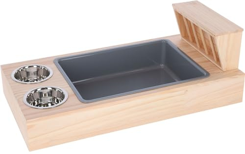 Kerbl Pet Station de creusement et d'alimentation, 70x36x24cm, pin, pour rongeurs, intérieur et extérieur