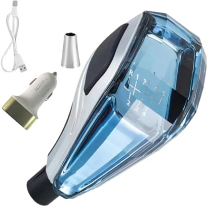 Riloer - Pomello del cambio auto a 5 marce, pomello del cambio in cristallo, attivato al contatto, ultra LED illuminato, per veicoli con cambio manuale a cinque marce, senza leva del cambio