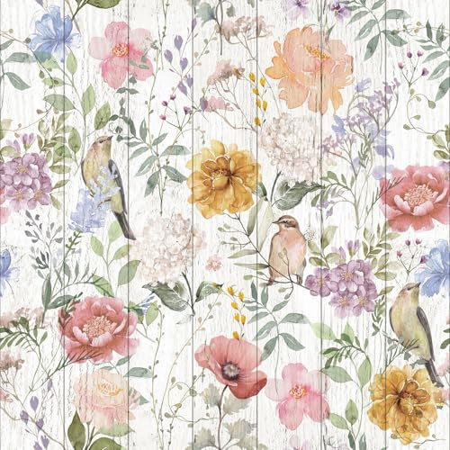 CHDITB Boho Flower Wall Stickers,Floral Wallpaper Peel and Stick (44x300cm)