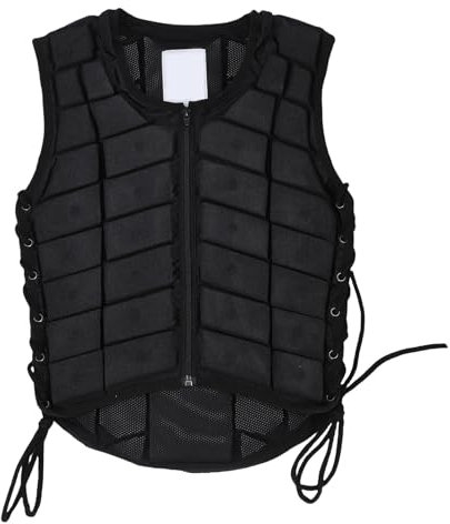 Asixxsix Reiterpferdweste, Stoßdämpfung Unisex Reitschutzweste mit Einstellbaren Gurten, Reißverschlussdesign, Komfortable Reitweste für Jungen Mädchen (XS)