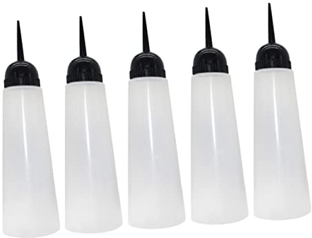 VALICLUD 5piezas Bote de Champú Boquilla Oblicua Botella de Tinte Cabello Rellenable Envase de Tinte para Salón para Teñir el Cabello y Champú
