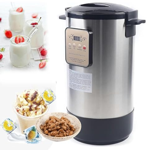 Macchina per Yogurt Automatica 12L con Controllo Temperatura, Fermentatore Elettrico in Acciaio Inossidabile, Per Uso Commerciale e Domestico