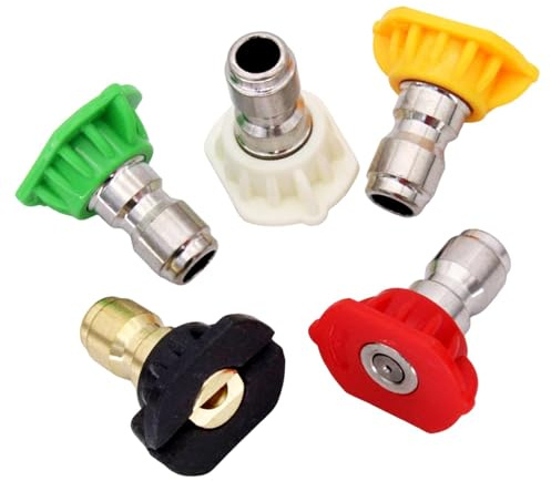 Ronyme 5X Ugelli per idropulitrice Accessorio Versatile Professionale 1/4 Attacco rapido Gradi Multipli Sostituisci Robusto