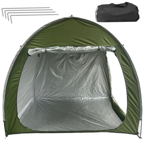Bike Tent UV-Proof Waterproof Oxford Bike Shed Portable Storage Tent with Instruction Storage Pockets and Ground Stakes Covers for Outside