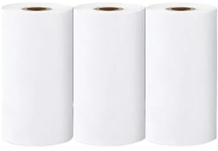 Termopapper 57 x 25 mm termopapper etikettdekal självhäftande rullpapper för miniskrivare omedelbar utskrift barnkamera fotopapper för POS-terminal kassasystem (3 rullar klistermärken)