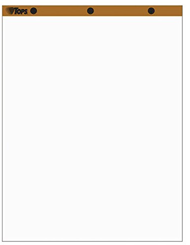 TOPS Easel Pad, 3-hole punched, white, 15 lb, plain white, 50 SH/PD, 2 per Carton (7903)