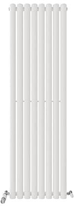 iBathUK Strata Tall Vertical Radiator, Single Oval Panel Radiators, 1600x480mm Slim Radiator, Wall Mounted for Bathroom,Kitchen,Living Room - White
