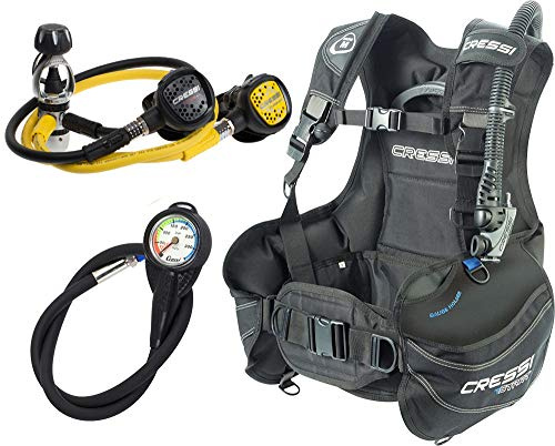 Cressi Start Tauchset – INT XS – Inklusive XS2 AC2 Atemregler, Start Tarierjacket und Mini-Manometer – Hochwertige Materialien Italienische Qualität seit 1946
