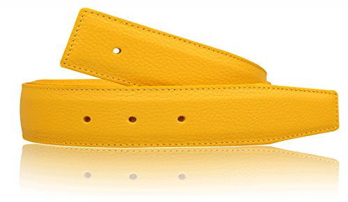 Erdi Ünver Gelber Wendegürtel in echt Leder für Herren & Damen 31mm Breiter Gürtel in Gelb (105)