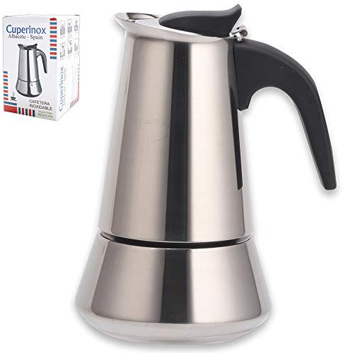 CUPERINOX Cafetera italiana inducción | 12 tazas | cafetera express para placas y vitroceramicas inducción | acero inoxidable | apto lavavajillas (no incluye molinillo café)