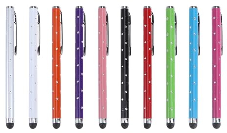 Hemobllo 10 Pièces Stylet Stylo, Stylets Stylus Universels Capacitifs pour Écran Tactile pour Samsung Galaxy iPad Huawei Mi et Tous Téléphone Tablet avec Écran Tactile Capacitif, Plusieurs Couleurs