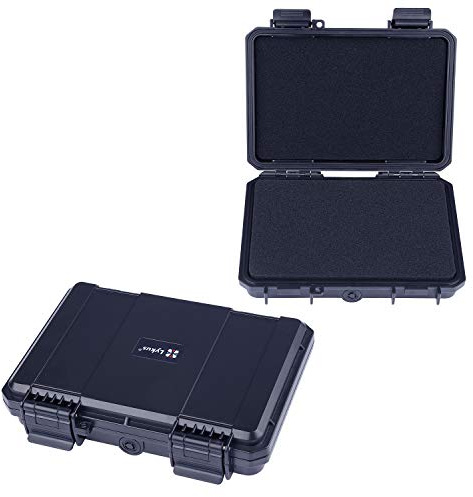 Lykus HC-1810 Mini Hard Case Dry Box with Foam Insert, Interior Size 18x12x3.8 cm, IP66 Splash-Proof