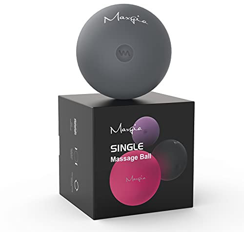 Maxgia 8cm Massage Ball, Elektrischer Massageball mit 5 Intensitäten für Muskeln, Triggerpunkte, Physiotherapie – Schaumstoffrolle für Rücken, Nacken, Fuß, Plantarfasziitis (Grau)