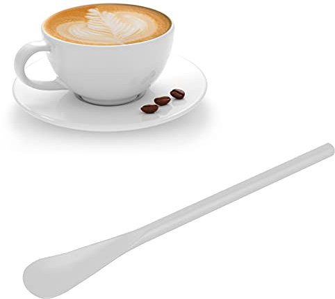 Cucchiaio da miscelazione, Cucchiaio da Bar in Acciaio Inossidabile con Manico Corto Cucchiaino da caffè da Dessert Cucchiaio da Cocktail per mescolare e stratificare Le Bevande(Silver)