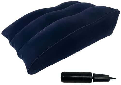 ATC Handels GmbH Cojín hinchable para piernas y venas, incluye bomba, cojín de cuña como alivio para las piernas, cojín de relajación, cojín de bienestar, cojín elevador de piernas para reducir la