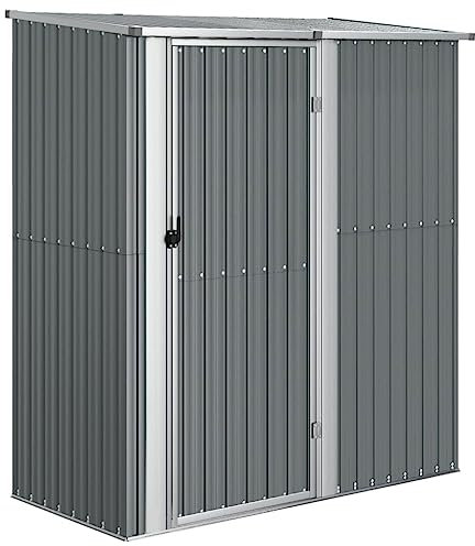 vidaXL Abri de Jardin Hangar de Stockage Abri de Rangement Remise à Outils Maison d'Extérieur Gris 180,5x97x209,5 cm Acier Galvanisé