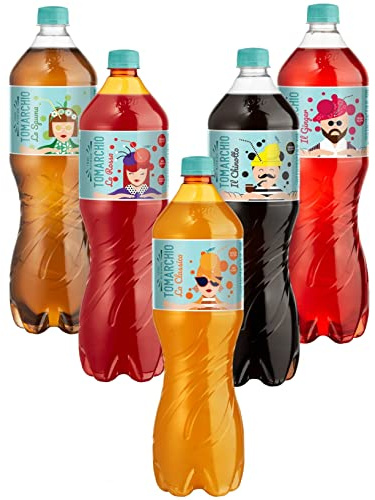 Sicilia Bedda - BIBITE TOMARCHIO - Bibite Siciliane - Spuma, Arancia Rossa, Aranciata, Chinotto, Ginger - Altissima Qualità (BOX DEGUSTAZIONE 5x1.25)