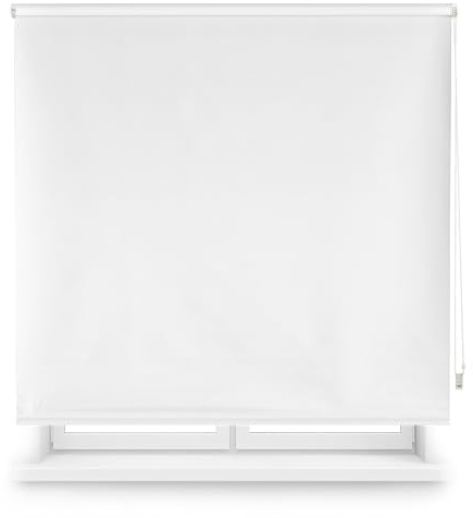 Blindecor Estor Opaco a Medida | Color Blanco Roto | 90 x 175 cm (Ancho por Alto) Tamaño de la Tela 87 x 170 cm | Estores Enrollables Opacos para Ventanas