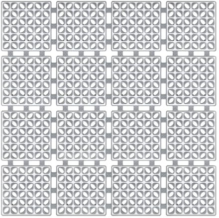 Duschmatte rutschfest 60 x 60 cm - Antirutschmatte für die Dusche mit Saugnäpfen BPA-frei - Faltbare und zuschneidbare Duscheinlage rutschfest schimmelresistent (60 x 60 cm, Hellgrau)