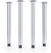 ATM® 4er Set Tischbeine Silber | Höhe 710 mm | Höhenverstellbar | Ø 60 mm | Schreibtischbeine Möbelbeine Tischfüße | Tragkraft bis 75Kg je Fuß