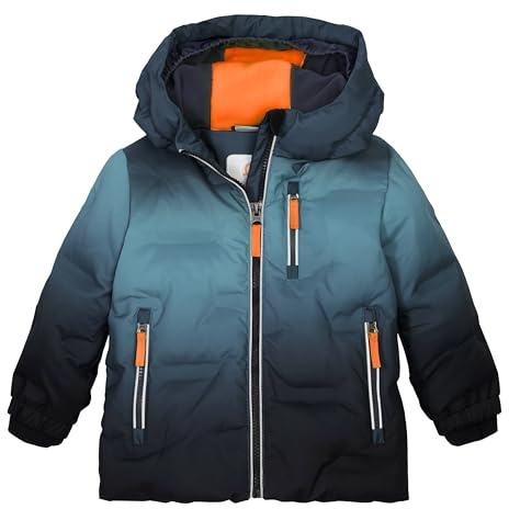 first instinct by killtec Niños Chaqueta acolchada/chaqueta funcional con aspecto de plumón, capucha y protección contra la nieve FISW 39 MNS QLTD JCKT, denim dunkelpetrol, 122/128, 43386-000
