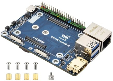 Waveshare Mini Base Board (B) Designed For Raspberry Pi Compute Module 5, Onboard EEPROM & Encryption Chip, Suitable For Evaluating The Raspberry Pi CM5 Or Being Integrated Into End Products