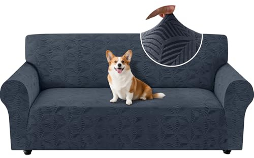 Ystyle Universale Copridivano 3 Posti con Braccioli, Grigio Scuro | Copridivani Elasticizzato, Copri Divano AntiGraffio Gatto Cani, Fodera Divano Antiscivolo, Sofa Cover Antimacchia Lavabile