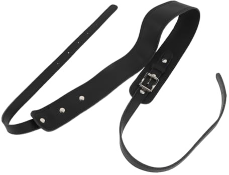KONTONTY Cinturino per Trombone e Tuba in Pelle Nera Lunghezza Regolabile, Design Creativo e Comodo per Uso Strumentale Professionale