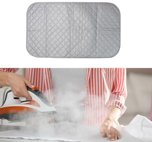 Tappetino da Stiro,Telo per Stirare sul Tavolo Portatile e Pieghevole con Magneti,Tappetino da Stiros in Cotone Resistente al Calore per Viaggi,Asse da Stiro per Letti,Tavoli e Cucito (45x85 cm)