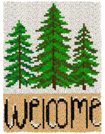 Ylkgogo Latch Hook Kits for Adults, Color Printed DIY Rug Carpet Needlework for Home Decoration Festival Gift 20.5X 15 (Tree)