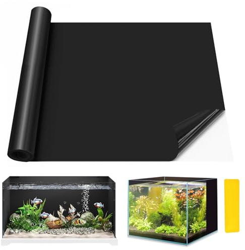 HUSOUE Aquarium Hintergrund, 40 x 300cm Statisch Haftender Rückwandfolie Aquarium Folie Selbstklebend Zuschneidbar PVC Hintergrundfolie Tapetendekorationen für Aquarium Terrarium Rückwand