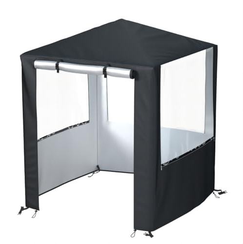 Outdoor Kids Playhouse Cover 600D Heavy Duty Waterproof Play House Covers Suitable for All Around Playtime Patio with Canopy Playset (Black, 50 W x 50 D x 60 H)