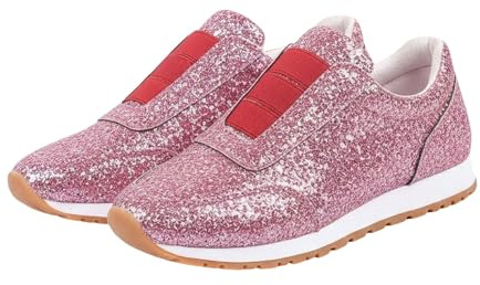 Glitterskor damer silver paljetter sneakers eleganta – blå halvskor damer eleganta sneakers slip-on segelskor lätta bekväma tygskor festliga festskor eleganta linneskor