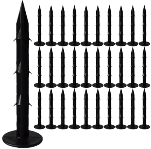 HOUDERCO Clavos para Césped de Plástico 100 Unidades Negras 16 CM para Uso en Jardín y Control de Malezas en Huertos