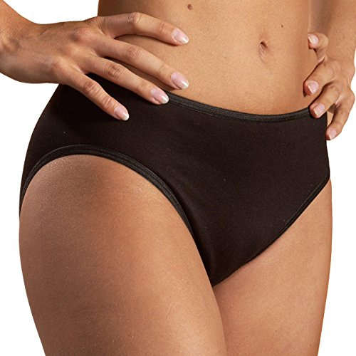 HERMKO 1031 dam midislip ekologisk bomull 4-pack (andra färger), svart, 40/42