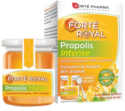 Forté Pharma - Propolis Intense | Complément Alimentaire concentré de Propolis Verte et Miel d'Eucalyptus, Jus de Citron - Immunité & Défenses - Dès 5 ans - Goût naturel | 1 Pot 40g, 1 càc/jour