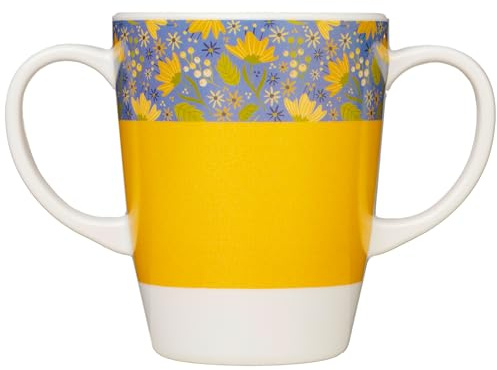 Rosa Lifestyle Tasse en mélamine à deux poignées – Légère 126 g, capacité de 400 ml – Aide à la mobilité quotidienne pour les personnes âgées, la démence, les tremblements, l'arthrite et la faible