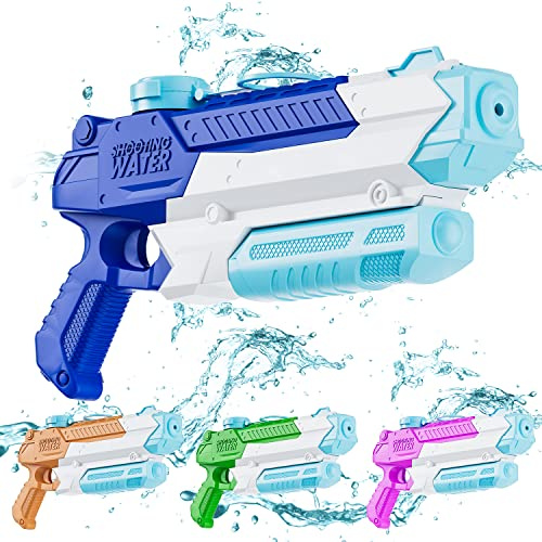 Water Guns for Kids Adults 4 Pack 400CC Long Range Squirt Toy, Pool Beach Summer Gifts