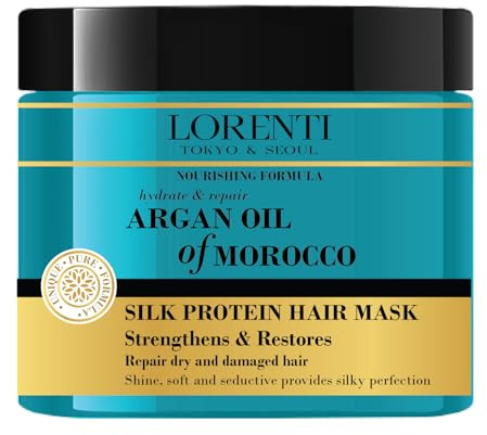 LORENTI TOKYO & SEOUL Argan Öl Hair Care Mask 500ml | Haarmaske mit Arganöl | Intensiv reparierende Haarkur sprödes-trockenes-strapaziertes-Haar | Intensive Pflege Haar Kur