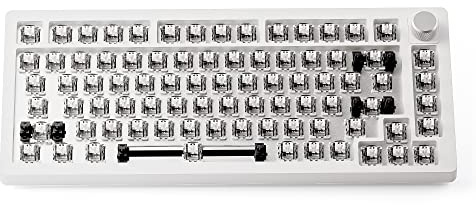 DrunkDeer A75-mechanischen-Tastatur,TKL Mechanical Keyboard Magnetic Switch, 75 Percent Gaming Keyboard 82 Keys with Keyknob,RGB Gaming Tastatur, weiß