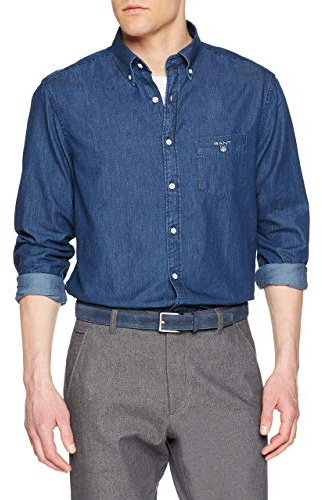 GANT herr Reg Indigo Bd Skjorta