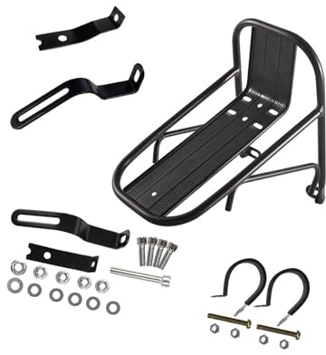 JISADER Portaequipajes Delantero para Bicicleta, Estante para Equipaje, Soporte para Horquilla Delantera de Bicicleta, de Carga para Viaje, Accesorios, sin