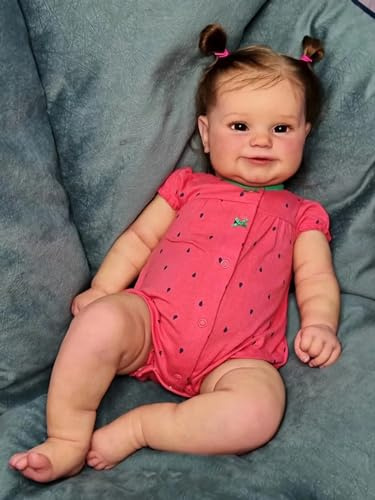 Ny 60 cm Maddie Reborn småbarn populär söt flickdocka med handrot hår mjuk krama kroppsdocka (bruna ögon)