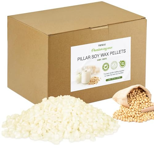 TRINIDa 2 KG Ivory White Soy Candle Wax, 100% Natural & Pure Soy Wax for Candle Making, Premium Quality Natural Pillar & Stick Wax Material, Ideal for Church Candles