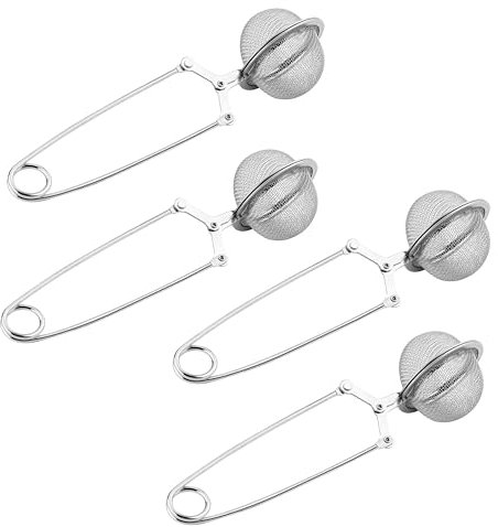 SERKABO 4 pièces passoire à thé en vrac, passoire à thé aux épices, acier inoxydable, filtre fin, poignée pratique, facile à nettoyer, multifonctionnel
