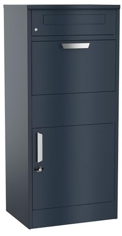 Graviers Design Boîte aux lettres pour colis avec compartiment aux lettres autonome - Acier revêtu par pulvérisation - Verrouillage anti-retour - Design 1